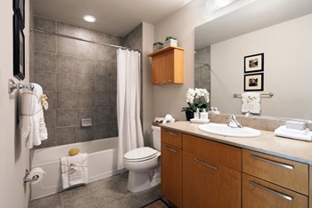 Bathroom With Bathtub Bathroom With Bathtub at The Hudson Apartments, Washington, DC, 20005